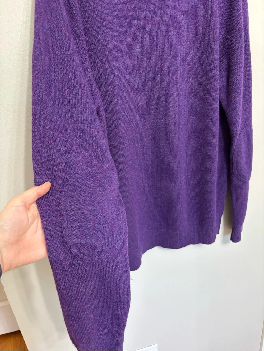 J. Crew Men’s Purple Merino Wool Alpaca Blend Elbow Patch Sweater - Size XL